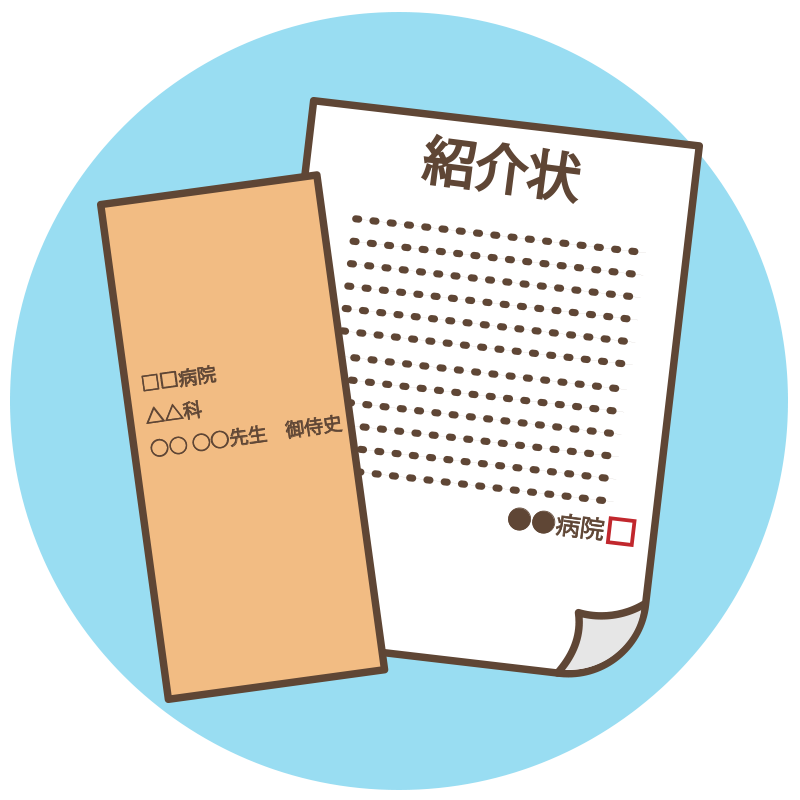 紹介状、または健康診断結果